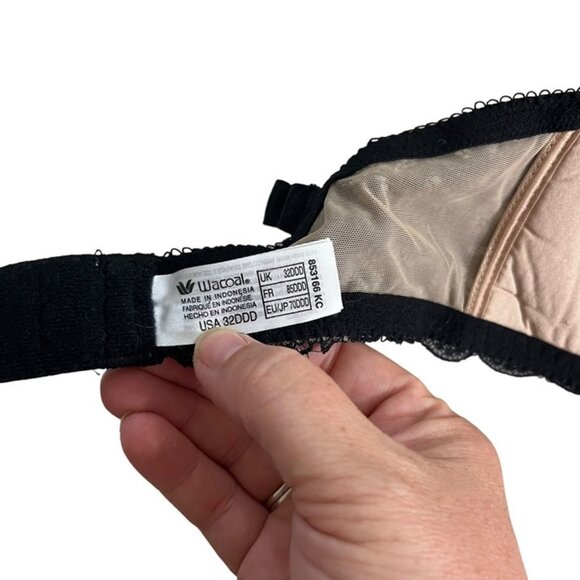 Wacoal bra women's 32DDD black lace lightly padded - Picture 8 of 9